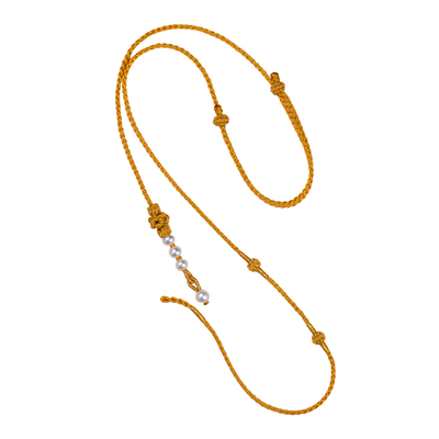 天然珍珠吊坠绳手工编织绳