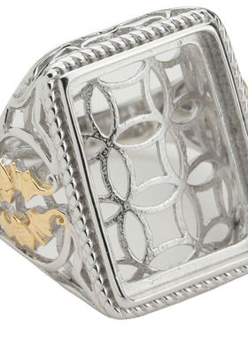 方形戒托方形纯银蜜蜡戒指托包邮