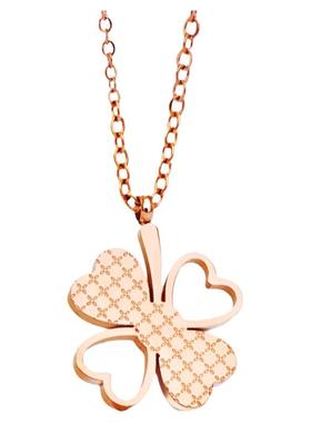 四叶草钛钢女项链不掉色金属爆款