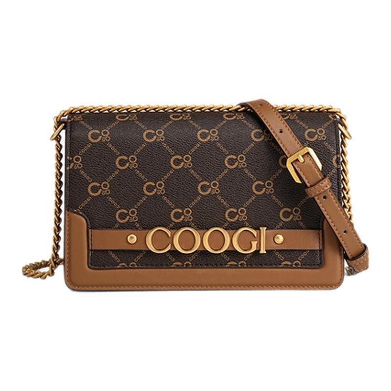 COOGI包包女新款2025轻奢高级感老花小方包信封包通勤单肩斜挎包