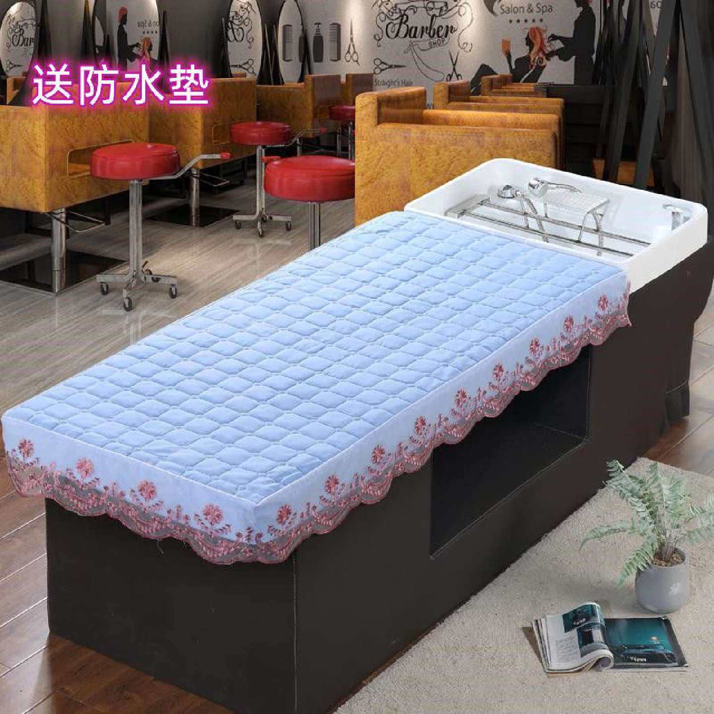 洗头床床笠泰式头疗床笠夹棉床笠理发店美发护发美发床罩床笠特价