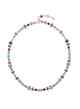 花迹彩色锆石项链女高级感