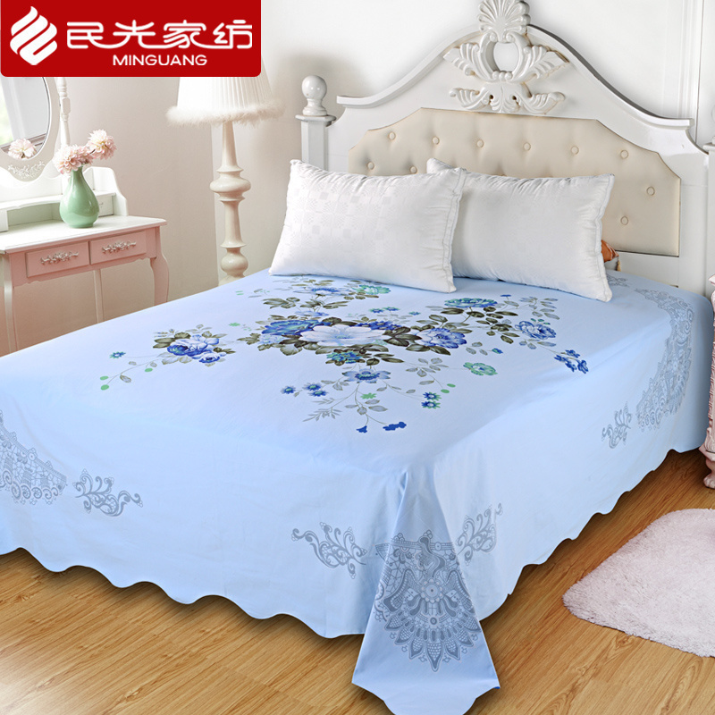 民光床单单件1.8米床全棉磨毛中式传统老式国民床单