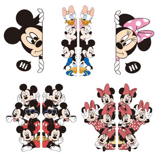 浴室玻璃贴静电贴画米奇贴画卫生间装饰卡通壁纸贴纸玻璃门厨房