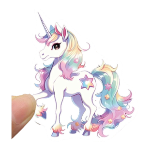 50张独角兽彩虹小马贴纸卡通可爱儿童手机壳笔记本行李箱防水贴纸diy手账ipad冰箱装饰贴画
