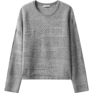 【100%羊毛】播商场同款24春秋慵懒圆领针织毛衣女BDR3SD3083