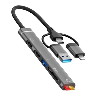 适用苹果华为ipad拓展坞平板安卓手机电脑转接头lightning扩展转换器usb接口typec耳机otg外接u盘键鼠sd/tf卡