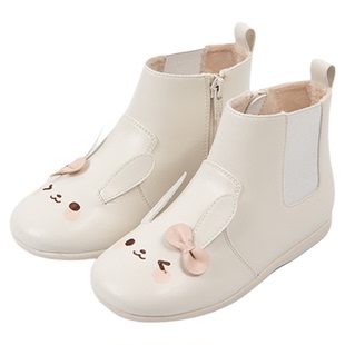 little winkaa女童短靴2025秋冬新款中大童加绒靴子真皮小公主靴