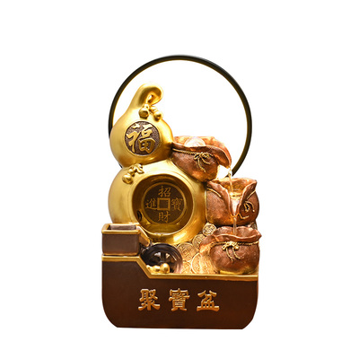 招财福禄流水摆件循环水聚宝盆