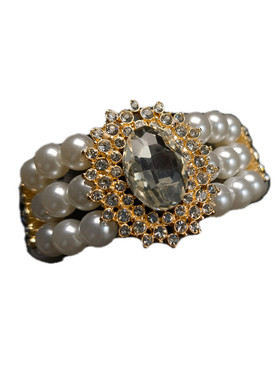 女珍珠锆石法式复古甜美手链项链