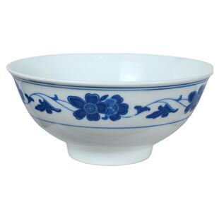 醴陵群力釉下彩老式餐具老式菜碗面碗湘菜馆青花碗6.5寸海棠面碗
