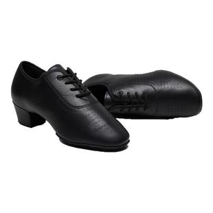 少儿舞蹈儿童拉丁舞平跟真皮舞鞋牛仔男鞋小孩舞蹈鞋男式成人国标