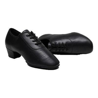 平跟真皮牛仔小孩男式国标舞蹈鞋