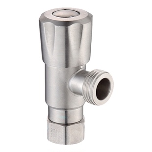 304不锈钢活接三通拉丝一进二出浴室角阀热水器水阀卫浴配件