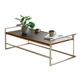 中古实木不锈钢里约茶几客厅家用小户型茶桌包豪斯设计复古工作台