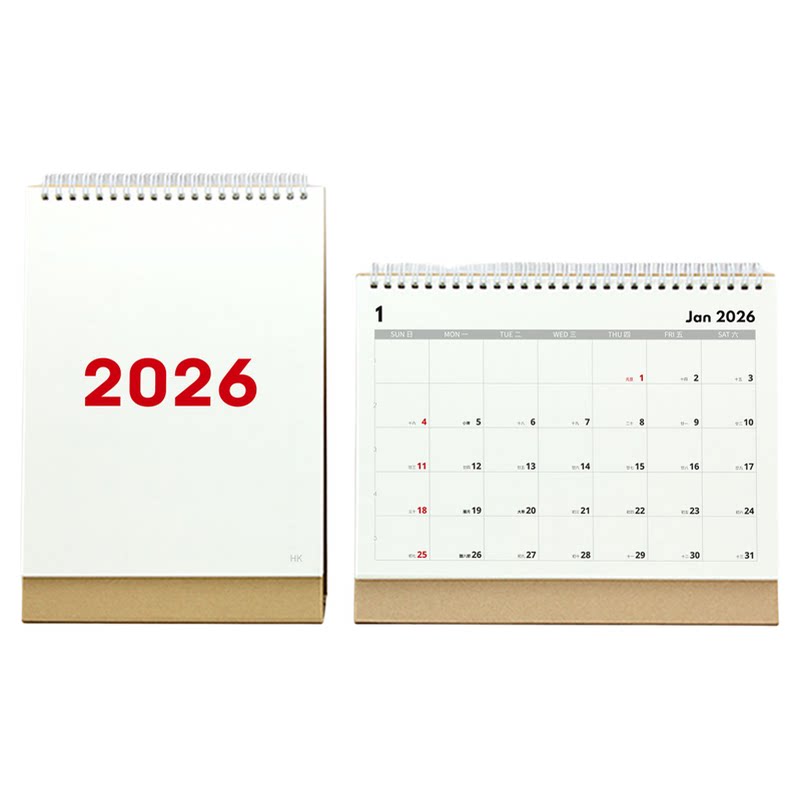 香港版繁体台历2027年跨26年简约记事备忘打卡月历定制桌面日历