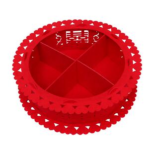 婚庆果盘家用干果盘子结婚盘红色无纺布喜糖瓜子中式婚礼用品喜事