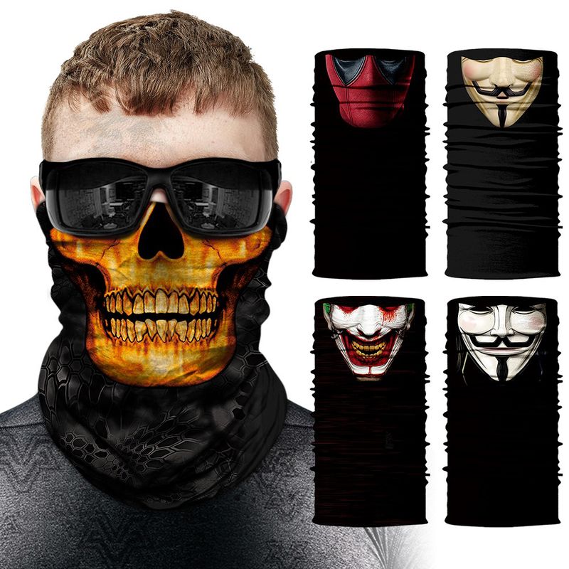 3D小丑死侍骷髅嘻哈女头巾户外运动男面巾骑行机车百变魔术巾面罩