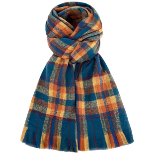 川西旅游复古仿羊绒格子围巾女秋冬季氛围感厚实保暖围脖休闲披肩
