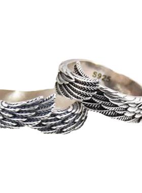 925纯银天使之翼翅膀戒指可调节