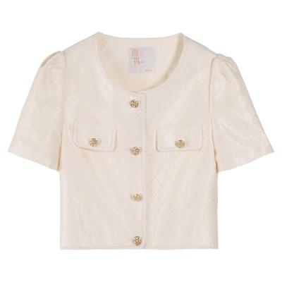 固执2023杏色小香风西装外套女夏