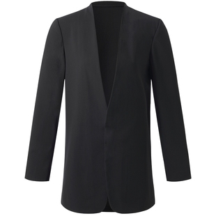 直降3折|【可机洗】歌莉娅黑色无领西装女正装春季羊毛职业装外套