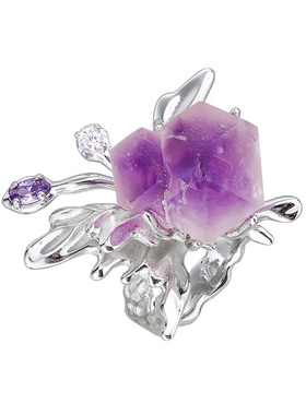 飞舞之蝶戒指S925银紫水晶原创女