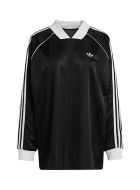 adidas阿迪达斯三叶草休闲文化提花亲肤宽松长袖球衣春女 KD2897