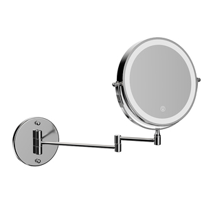 浴室化妆镜led免打孔壁挂折叠带灯智能镜子卫生间异形双面梳妆镜