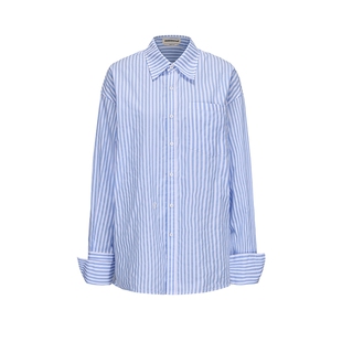 madeinnormal设计师品牌LOOKNOW24年秋新款蓝色条纹口袋衬衫
