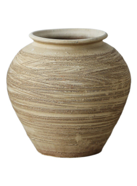 左岸麦田仿古土陶插花复古做旧花瓶民宿客厅装饰品粗陶陶罐花器