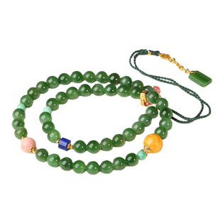 【20年老仓年终捡真漏】苹果绿和田碧玉项链设计款破执价结缘直播