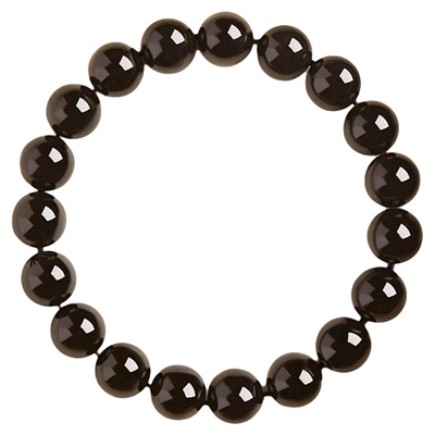 庆祥泰情侣乌金黑曜石手链