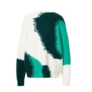 艾诺丝雅诗冬季新品宽松休闲撞色拼接流苏毛针织衫女21018050