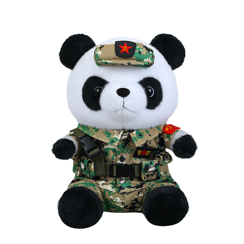 创意解放军熊猫公仔海陆空警察小熊毛绒玩偶成都大熊猫景区礼品