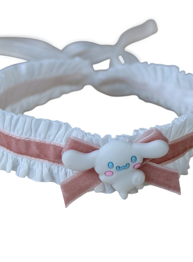 花边系带蝴蝶结吊坠choker颈饰