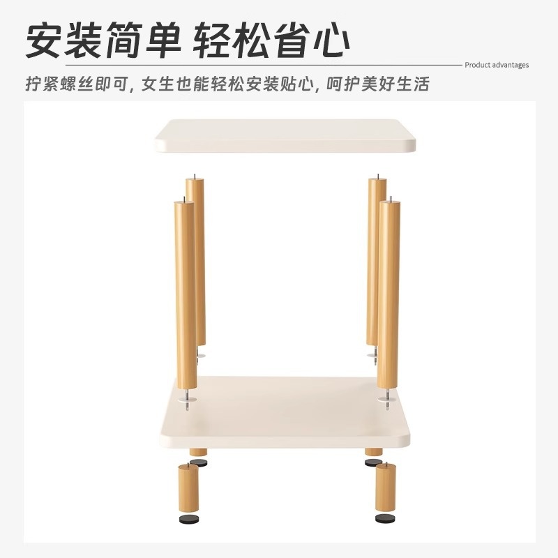 沙发边几边柜侧边柜茶几客厅床边感高级轻物卧室桌置小桌子奢方桌