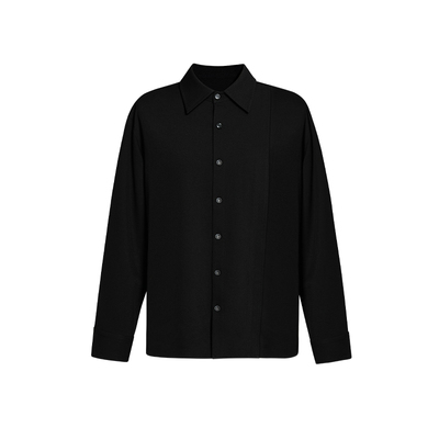 二十二号穿搭通勤休闲衬衫男士秋冬高级感设计款翻领衬衣长袖上衣