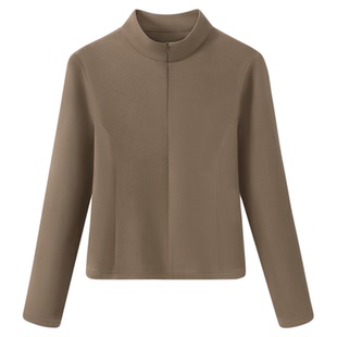 都市丽人绒德打底衫女2025新款加绒长袖t恤女士韩系初冬chic上衣A