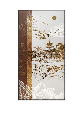 浮雕肌理装饰画入户玄关是新中式