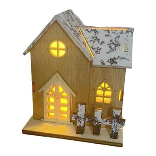雪中小屋发光小木屋小房子拍照道具 桌面创意摆件 圣诞节装饰礼物