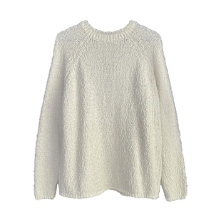 Best U韩系纯色软糯圆领毛衣女秋冬新款百搭宽松气质针织衫上衣