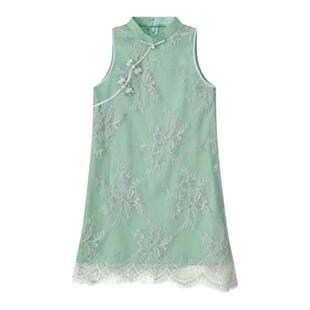 在途changhuanxi童装23秋冬女童连衣裙子气质刺绣新中式童装