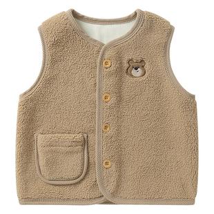男童马甲秋冬季奥粒绒羊羔毛小宝宝上衣女童加厚新款童装儿童背心