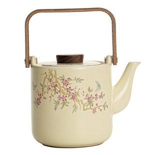 汝窑茶壶泡茶家用高档陶瓷单壶茶水分离女士一人专用大容量提梁壶