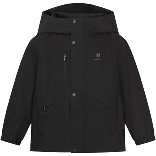 暇步士童装儿童风衣25秋冬新品休闲男童加绒外套女童休闲三防风衣