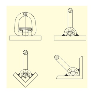 YOKE台湾振锋8 焊接环起重DVLBS 057可型焊接吊环焊型起重吊环式