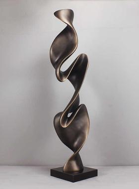 雕塑大摆件现代软装饰品玻璃钢家居售楼处大堂轻奢抽象艺术品摆设