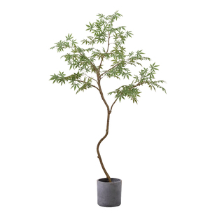 仿真绿植高端轻奢流泉枫枫树室内客厅盆景装饰落地摆件仿生假植物