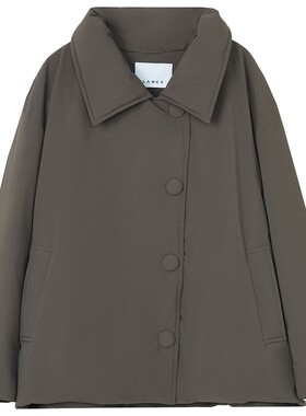 LANCY/朗姿2025冬季新款白鹅绒简约气质高领短款轻薄羽绒服外套女